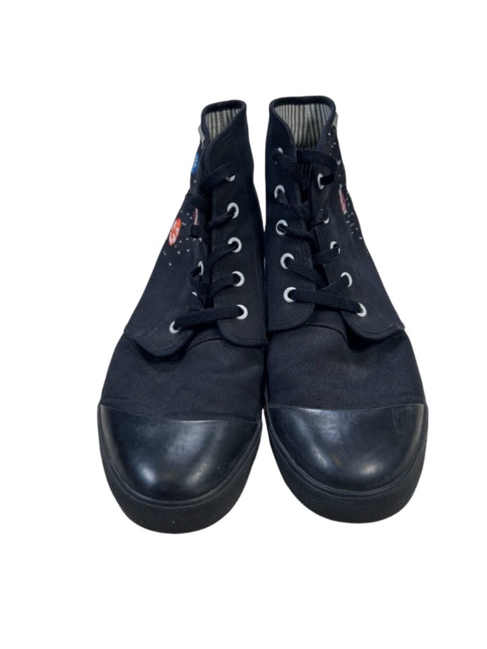 BANGS Universe Planet High Top Sneaker US Men 11 Canvas Black Embroidered - Picture 6 of 8